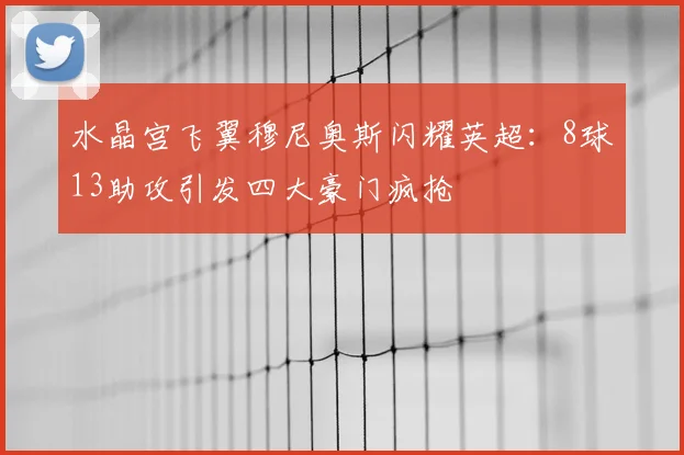 水晶宫飞翼穆尼奥斯闪耀英超：8球13助攻引发四大豪门疯抢